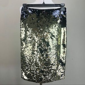 NEW H&M Gold and Black Sequin Pencil Skirt 4